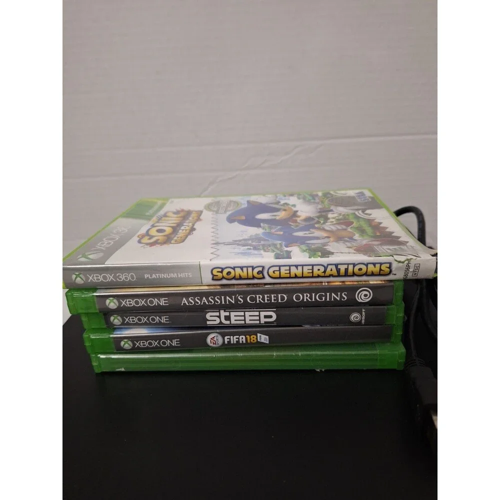 Microsoft Xbox One X Console 1TB 1787 BUNDLE 2 Controllers, Power Cords, 5 Games